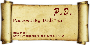 Paczovszky Diána névjegykártya